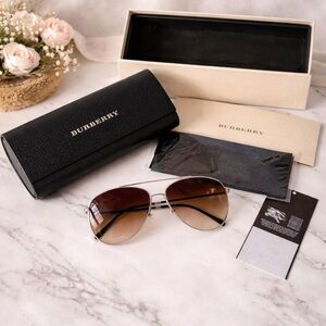 Burberry B3072 Aviator Sunglasses 1003/13 Brown Gradient 57mm Made in Italy